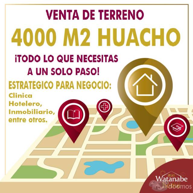 VENTA DE TERRENO HUACHO **GRAN CONCURRENCIA QUE REPRESENTA MUY BUENA VENTAJA PARA SU INVERSION