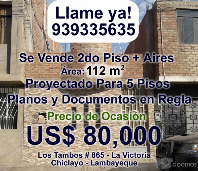 Venta de Ocasión de Aires de Casa Proyectada para 5 pisos