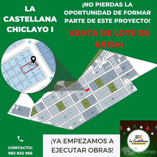 VENTA DE TERRENO CHICLAYOII - LA CASTELLANA (REFERECIA: DETRAS DE SODIMAC)