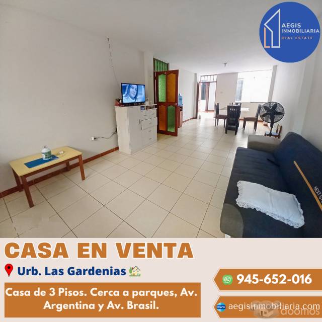 VENDO CASA 3 PISOS URB LAS GARDENIAS NUEVO CHIMBOTE