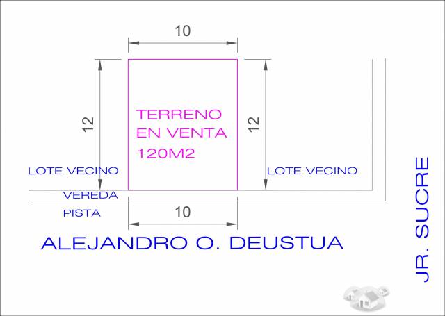 TERRENO EN VENTA 120M2, EN ALEJANDRO O. DEUSTUA, EL TAMBO, HUANCAYO