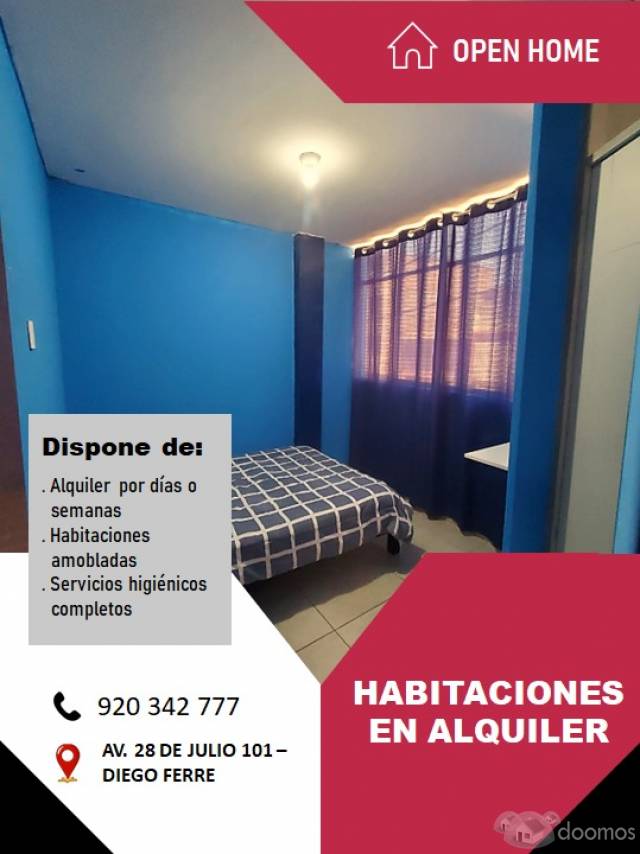 Alquiler de Habitaciones Amobladas