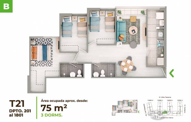 Condominio ESENCIAL (TORRE B) - VENTA Depas 2 y 3 dormitorios desde S/ 367,100 (ENTREGA INMEDIATA) - La Venturosa