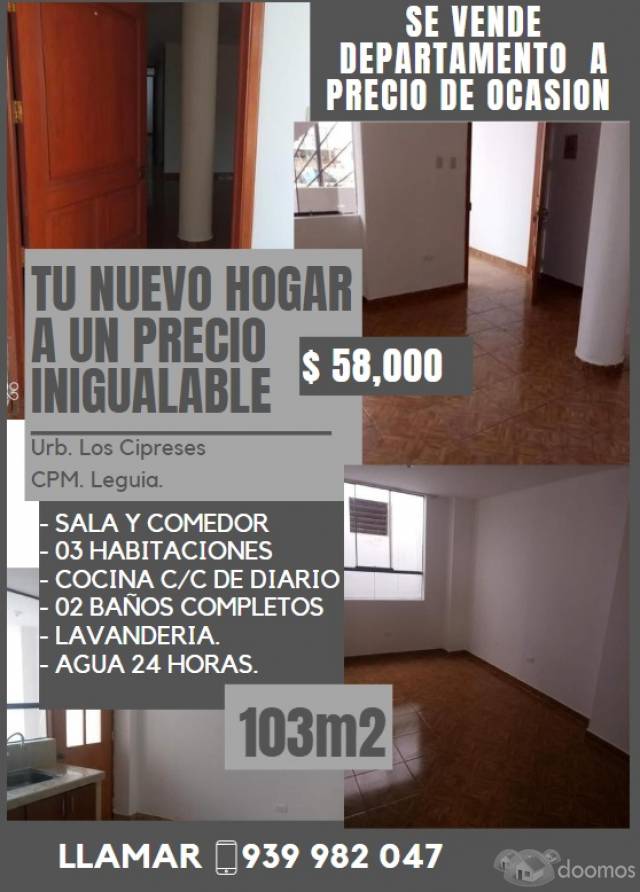 VENDO DEPARTAMENTO A PRECIO DE OCASION