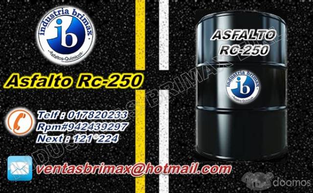 VENTA DE ASFALTO LIQUIDO RC-250, PARA IMPRIMACIONES.