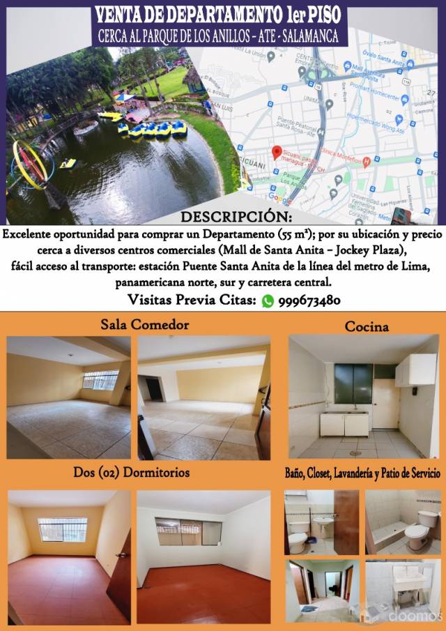 Venta de Departamento 1er piso – 55m2; excelente ubicación y precio.