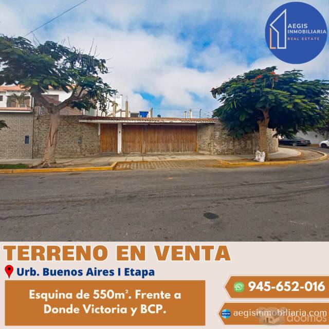 Terreno Buenos Aires Esquina 550m²