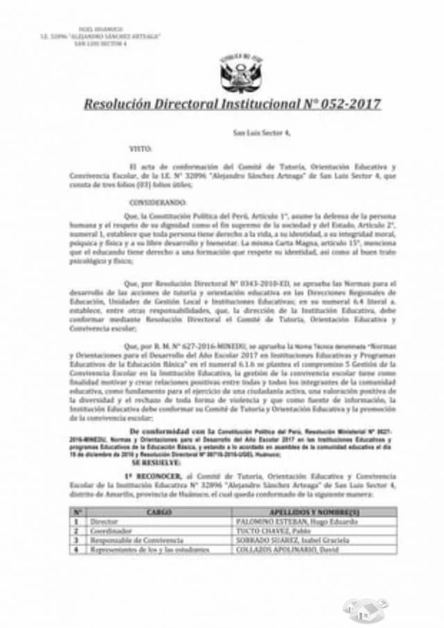 Venta/traspaso de resolución de colegio