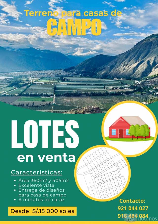 VENTA DE LOTES PARA CASAS DE CAMPO-CARAZ