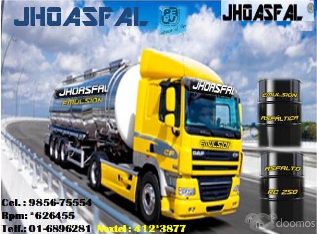 Asfaltos rc-250 en venta productora JHOASFAL E.I.R.L