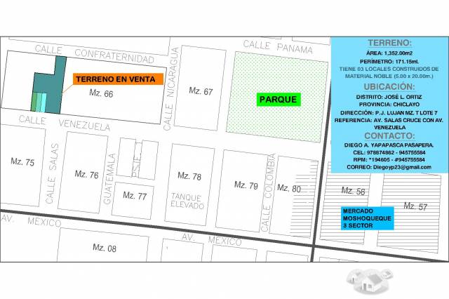 TERRENO EN VENTA CERCA AL MERCADO MOSHOQUEQUE