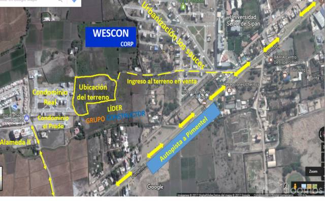 Vendo Terreno 20,200mt2 En Zona Más Solicitada De Chiclayo. Carretera a Pimentel Altura Unv. Señor de Sipan