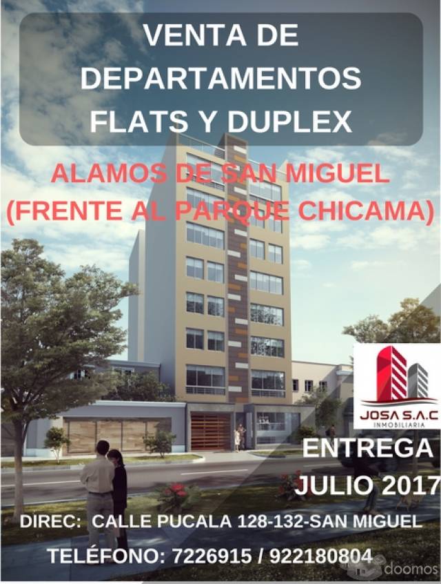 VENTA DE DEPARTAMENTOS DE ESTRENOS SAN MIGUEL