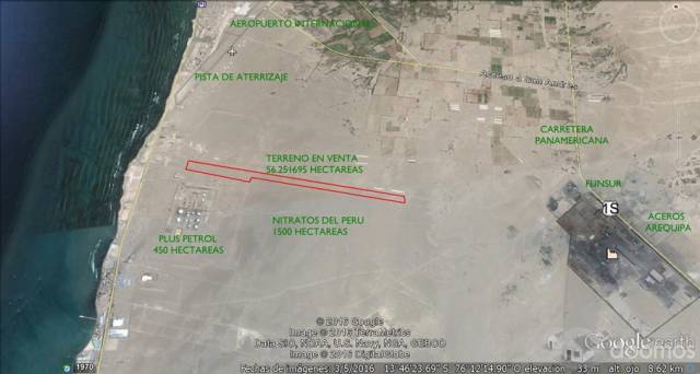 REMATO TERRENO DE 53 HECTÁREAS COSTADO DEL AEROPUERTO DE PISCO ZONIFICACIÓN INDUSTRIAL  I2 INSCRITO REGISTROS PÚBLICOS