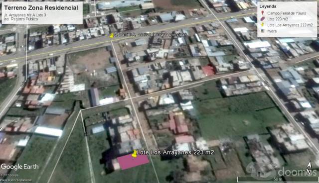 VENDO TERRENO RIVERA 223m² RESIDENCIAL - $450 X m² USD