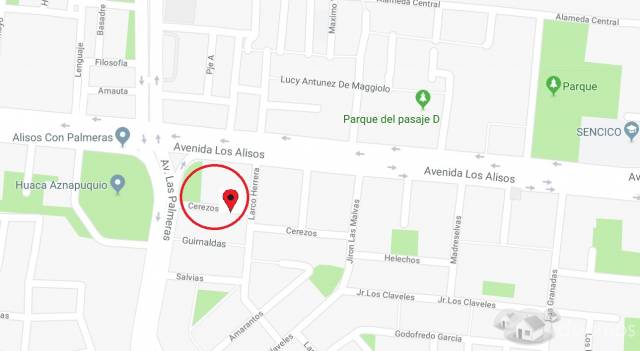 Vendo Casa a precio de Terreno a 1 cuadra de Av. Las Palmeras con Los Alisos, frente a parque