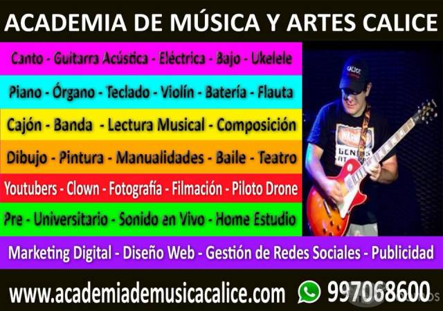 cursos y clases de música, teatro, dibujo y baile