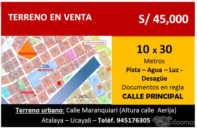 Venta de terreno urbano