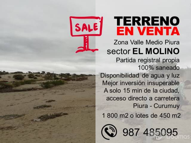 VENDO TERRENO EN EL MOLINO - PIURA