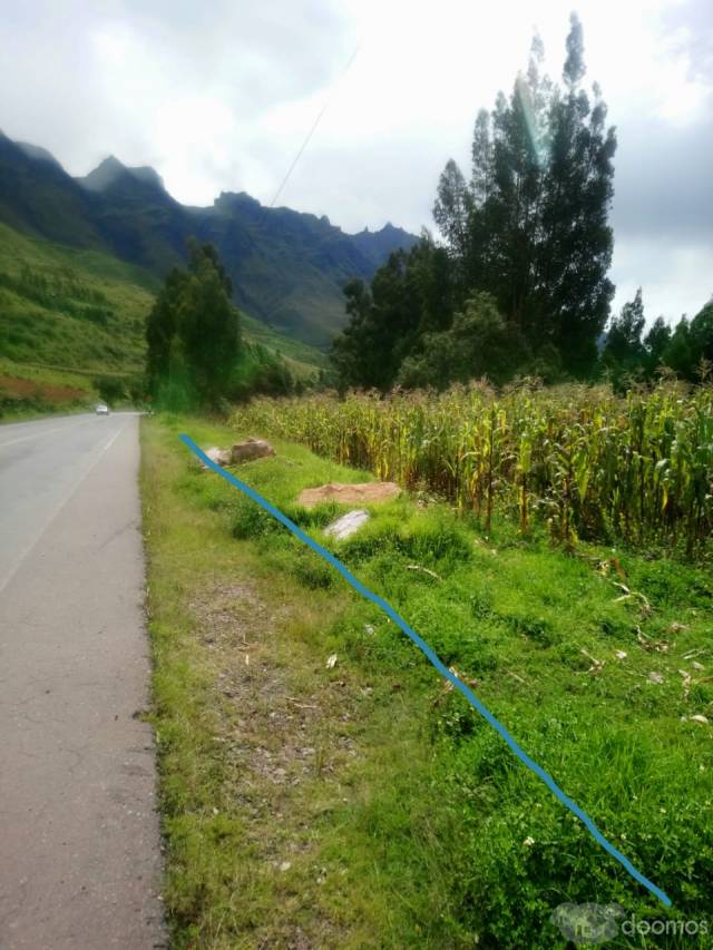 Lindo Terreno frente al Santiario del Sr. de Huanca y al pie de carretera Pisac-San Salvador