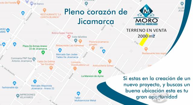 VENTA DE TERRENO EN LA MEJOR ZONA COMERCIAL DE JICAMARCA