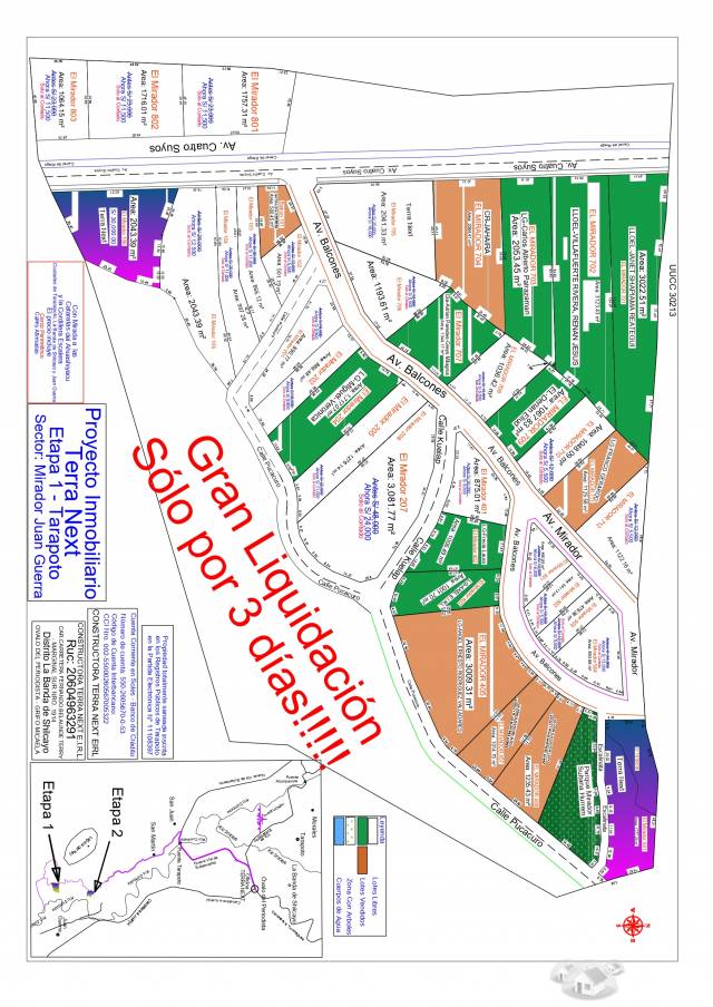 CONDOMINIO CUMBAS DE SHUCHUSCA Y EL MIRADOR DE JUAN GUERRA LOTES EN VENTA DE 500/600,900,1200 m2