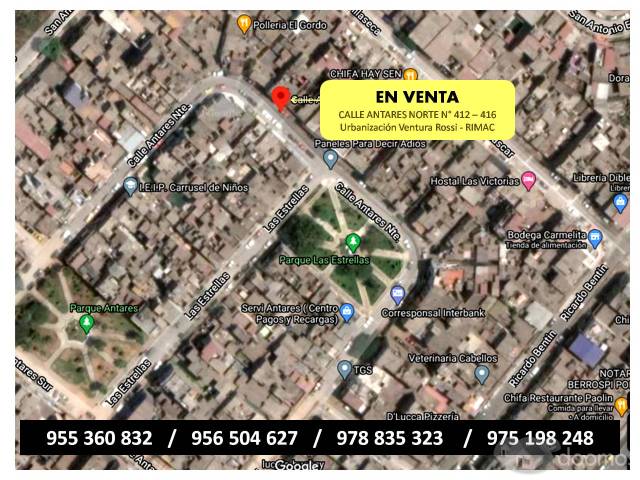 VENTA DE CASA/TERRENO UBICADO EN RIMAC (REFERENCIA: AV. TARAPACÁ)