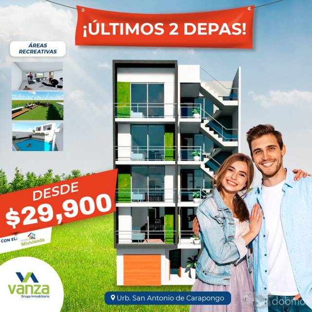 VENDO DEPARTAMENTOS EN LIMA ESTE,CARAPONGO,SANTA ANITA,VITARTE,SANTA CLARA