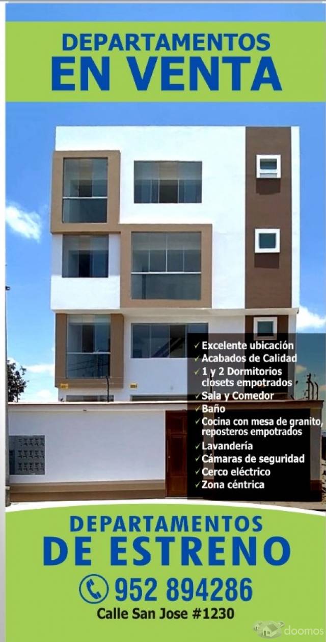 Departamentos en estreno en venta desde S/160,000